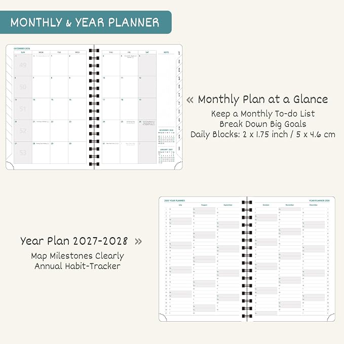 BEZEND 2027 Planner Weekly and Monthly, Daily Calendar Book, Large 8.5"x11"