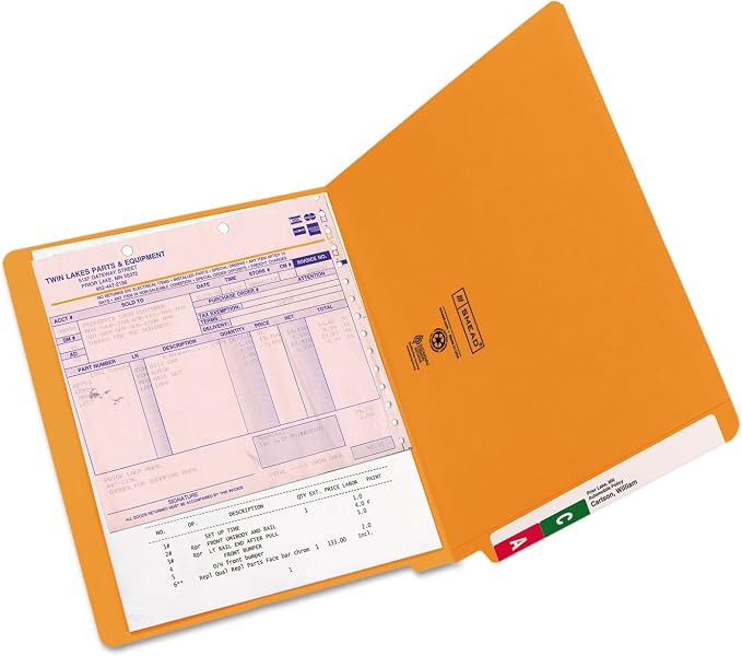 Smead End Tab File Folder, Shelf-Master Reinforced Straight-Cut Tab, Letter Size, Orange, 100 per Box (25510)