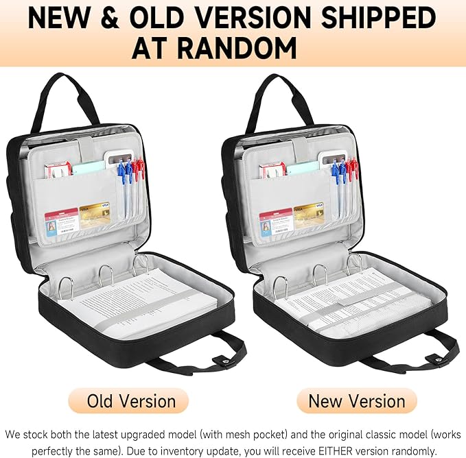 Zipper Binder 3 Ring, 700 Sheets Capacity, Binder 3 Inch with Shoulder Strap Fits 13 Inch Laptop for School and Office,Black