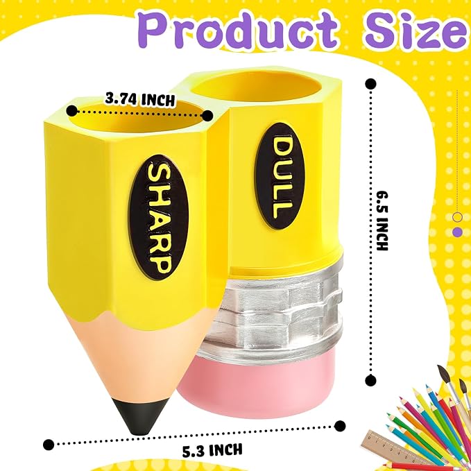 Cholemy Sharp Dull Pencil Holder for Classroom,Yellow | Pencil Dispenser Holder, Pencil Shaped Storage Organizer, Back to School, Students, Teachers, Library, Office Supplies