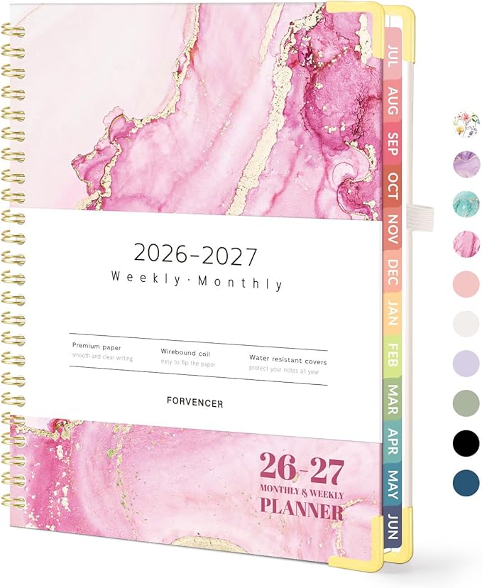 Forvencer Academic Planner 2026-2027, Calendar Jul 2026-Jun 2027, 6" x 8"