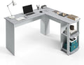 Techni Mobili L Shaped Desk - Modern Computer Desk with Corner Bookshelf & Side Storage Shelves for Home Office Accessories - Elegant, Space-Saving, & Minimalist Executive Table | 51.5 Inch modern L‑shaped desk with storage shelves, sturdy frame, versa...