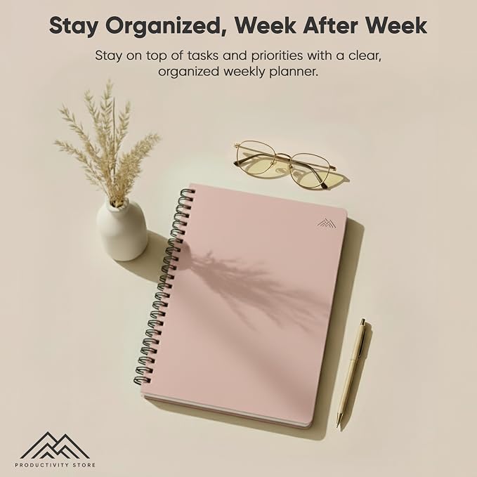 2026 Planner. 8.5" x 11" Spiral-Bound Weekly, Monthly and Daily Planner - Organize All 52 Weeks - Increase Productivity and Get Organized - Productivity Store (Pink)