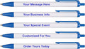 RevMark Personalized Ballpoint Pen, Custom Printed Name, Business or Event Information, Timeless Advertising, USA Made Pens, Promotional Marketing, Smooth Black Ink, Bulk Pack (Blue,500 Ct.)