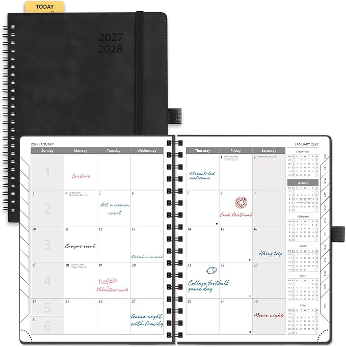 POPRUN Monthly Planner 2027-2028, 6.5"x8.5", 18 Month, Jan 2027-Jun 2028