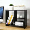 Jerry & Maggie Cubic 3-Tier Wooden Desk Organizer – Jet Black Free-Standing Office Storage Rack with Display Shelves for Home or Workspace, Perfect as Birthday Gift or Accessory Holder