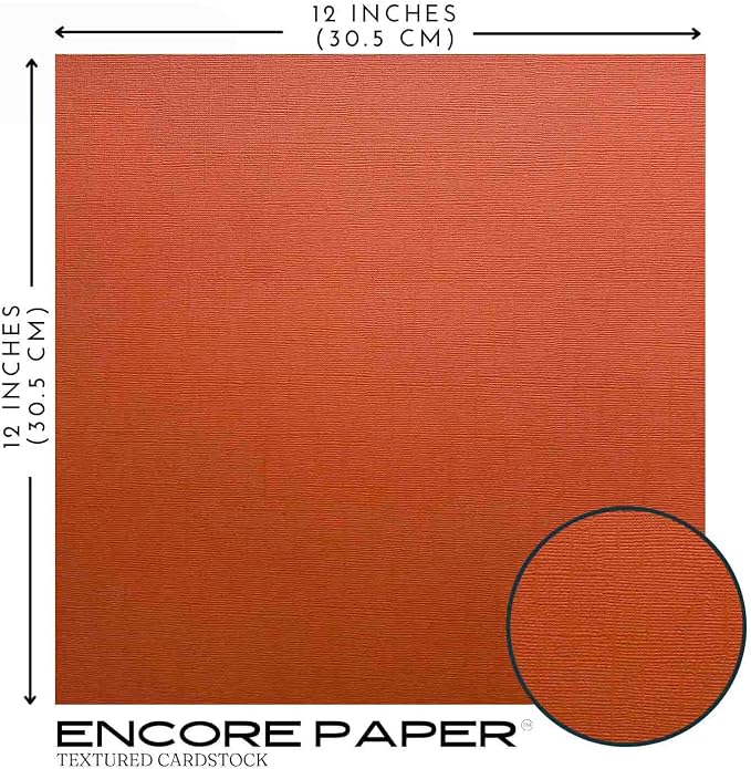 PUMPKIN PIE—12x12 Textured Cardstock | 80lb Textured Orange Scrapbook Paper | Premium Cardstock for Cricut Cutting | 25 Sheets