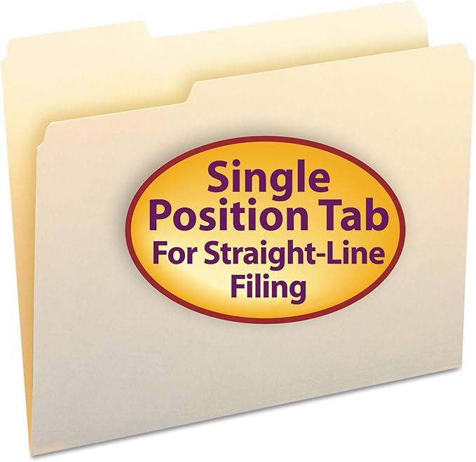 Smead File Folder, 1/3-Cut Tab, Left Position, Letter Size, Manila, 100 per Box (10331)