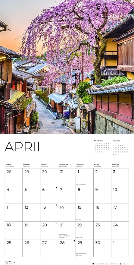 Japan 2027 Wall Calendar, 12 x 24 Hanging Pacific Waters Press