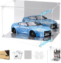 Clear Acrylic Display Case with Mirrored Back and Base, UV Protected Acrylic Box with Magnetic Door, Dustproof Display Box Showcase for Collectibles, Figures, Models, Toys (12x8x8inch)