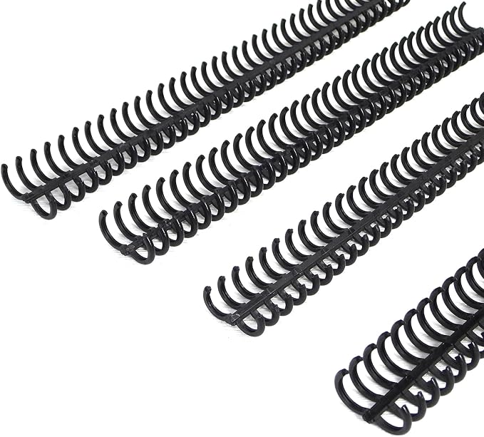 Rayson PROC1230BK Click Binding Spines, 3:1 Pitch, 1/2" Diameter, 90 Sheets Binding Capacity, Black, 30/Box