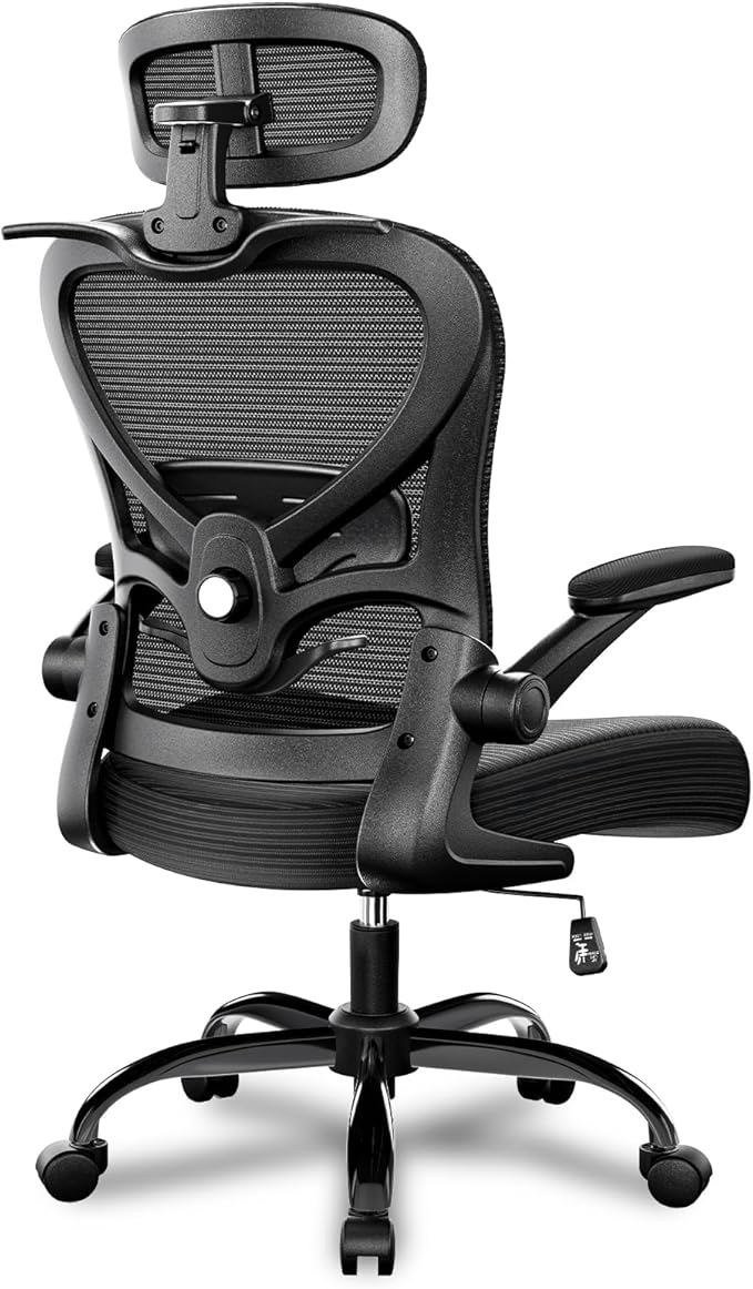 Ergonomic Office Chair, Mesh Home Office Desk Chairs with 3D Headrest | Freepub Computer Gaming Chair whit Adjustable High Back Lumbar Support, Executive Swivel chairs, 350LBS Capacity, Black