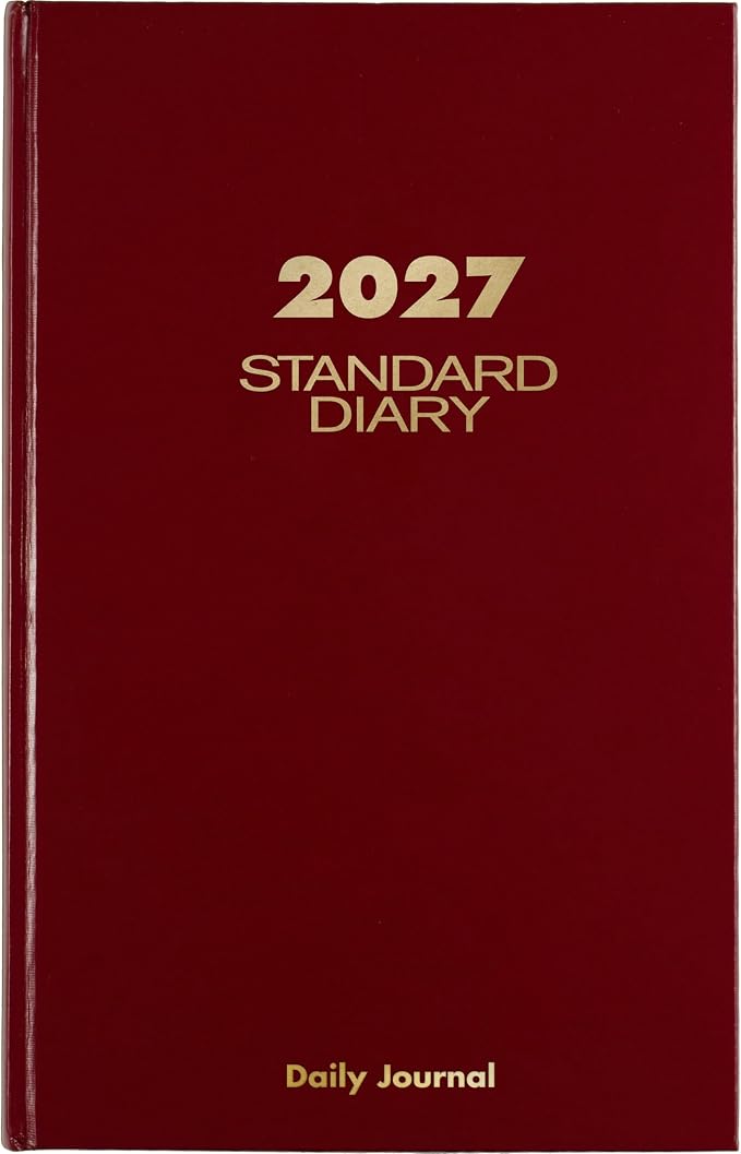 AT-A-GLANCE 2027 Daily Planner, Standard Diary, 7.75" x 12" Journal with Checklist, Hardcover, Red (SD3771327)
