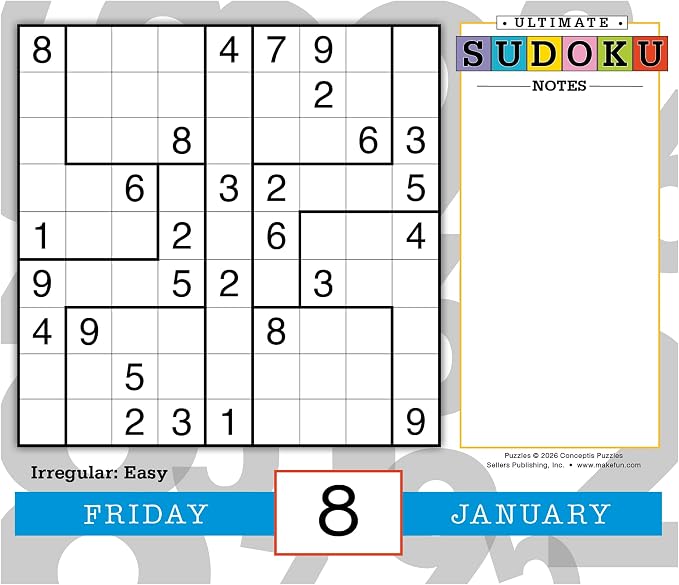 Ultimate Sudoku 2027 Daily Desk Calendar: Boxed Page-a-Day Puzzle Calendar with Day-to-Day Classic, Irregular, Multi, Odd/Even, Diagonal & Sum Variants