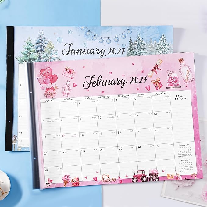 2027 Desk Calendar - 12 Month Large Desk Calendar 2027, 22" x 17"