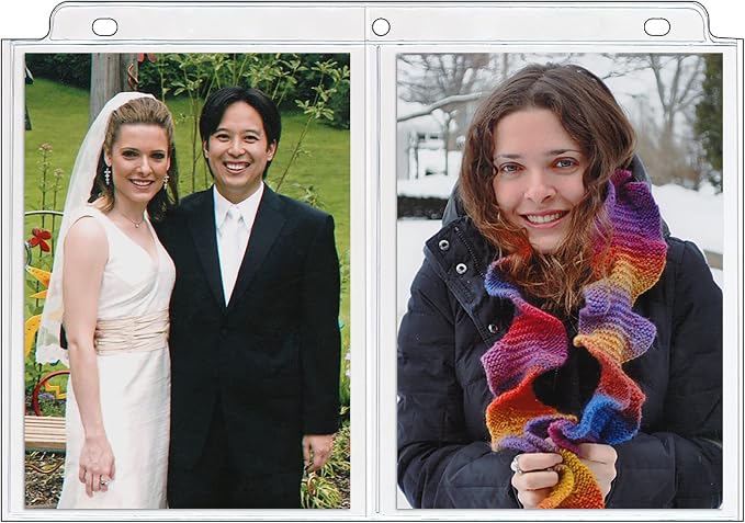StoreSMART - Photo Page for 3-Ring Binders - Archival-Safe Plastic - Two 5" x 7" Pocket - Holds Four Photos - 10 Pack - LC57-10