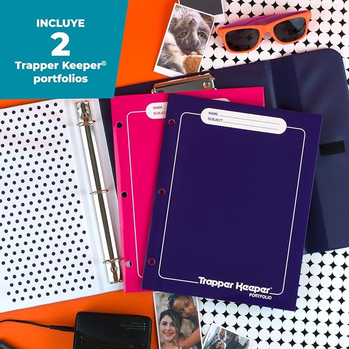 Mead Trapper Keeper Binder, Retro Design, 1 Inch Binder with Folders and Pockets, Holds 8-1/2" x 11" Paper, Shapes (260038CQ1-ECM) (Pack of 6)