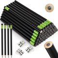 Fainne 48 Pcs Large Pencils 3 Sharpeners,Black,Round