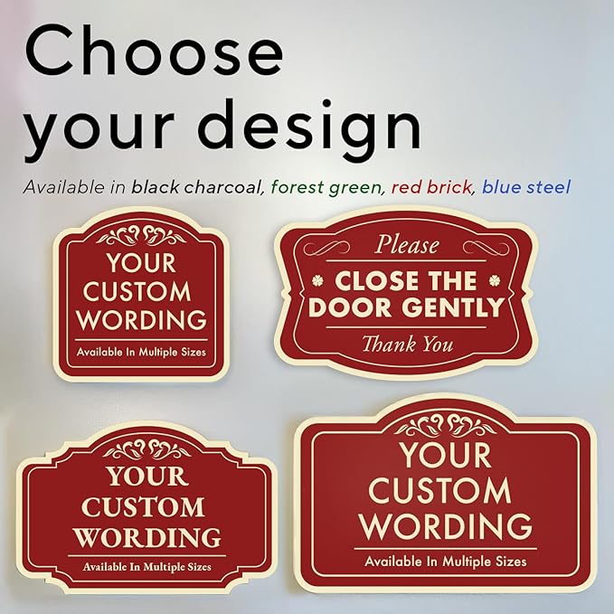 Custom Decorative Outdoor Metal Signs - Personalized Aluminum, Driveway Signs - Waterproof, Made in USA - Design 2 Red Brick, 30x24 In