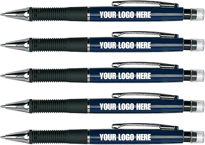 Custom Mechanical Pencil. Promotional Personalized Imprinted Mechanical Pencil. Custom Printed Name/Business/Event Information (Blue, 50 Count, Pack of 1)