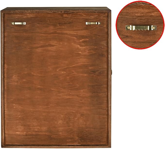 Ikee Design Wood Wall-Mounted Display Case with Glass Top & Lock | Display Shelves Case Shadow Box with lock,Tempered Glass Top Wall Mounted Display Your Valuable and Collection
