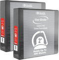 BAZIC Products 2" Black 3-Ring View Binder, Slant-D Ring, 2 Pockets, 2-Pack | 2 inside pockets, 2 in Black view 3-ring binder, slant-D rings, holds up to 480 sheets, Durable poly cover, 2 Pockets
