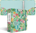 3 Ring Binder 3 Inch, Cute Decorative Hardcover Low Profile Clipboard with Storage, 3'' Round Ring Binders for Letter Size Paper, Durable Binder Organizer for School Office Supplies(Cactus Flowers)