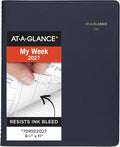 AT-A-GLANCE 2027 Appointment Book Planner, Weekly, 13-Month Jan-Jan, 8.25" x 11", Navy (709502027)