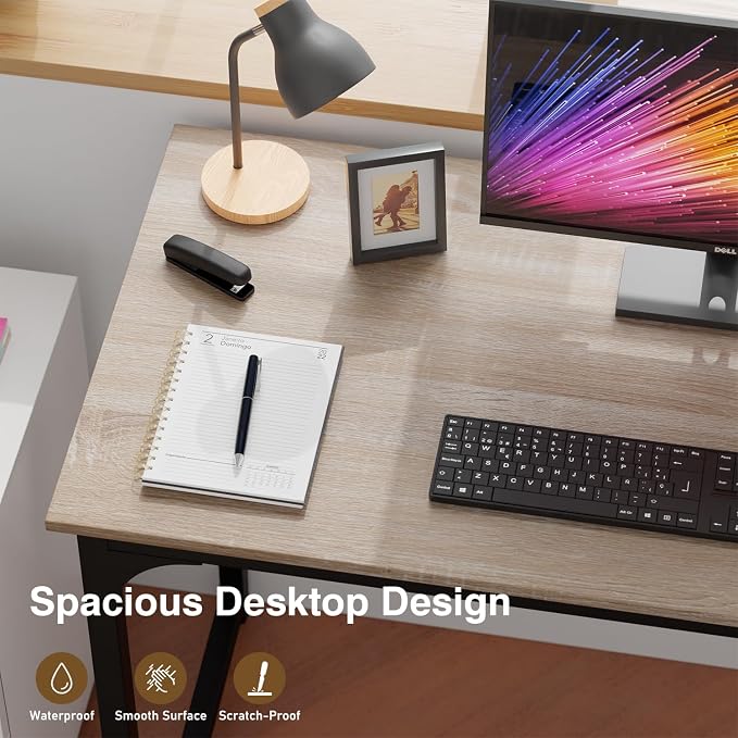 FDW 39 inches Computer Desk, Modern Simple Style Desk for Home Office, Study Student Writing Desk,Nature