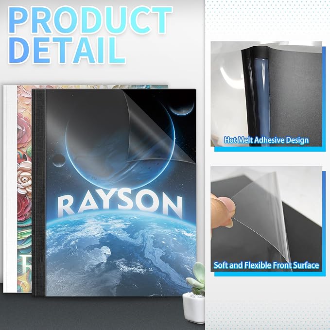 RAYSON Thermal Binding Covers, Letter Size, 1/4in, Black (15) & White (10) Binding Presentation Cover, Pack of 25
