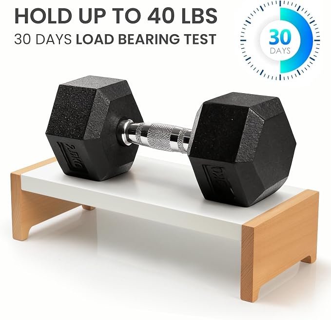 Monitor Stand Riser | White Metal & Wood Computer Monitor Stand Riser for Desk, Max Load Capacity 40LB