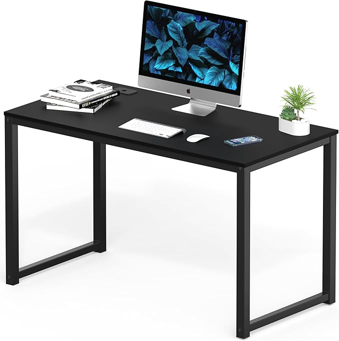 SHW 48-Inch Commercial-Grade Office Computer Desk, Black | 10-Year Limited Warranty