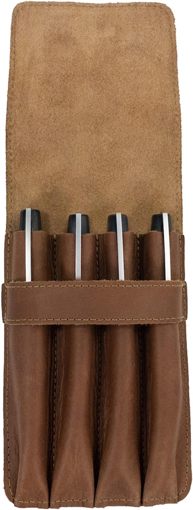 Pen Holder, Pencil Case, Minimalist Style Holder, Classic Storage, Full Grain Leather, Handmade, Single Malt Mahogany