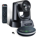 TONGVEO HDMI 20X Optical Zoom PTZ Conference Room Camera System, 1080P 60fps USB3.0 Computer Camera with Microphone & Bluetooth Speakerphone, Easy Setup for Church & Meetings