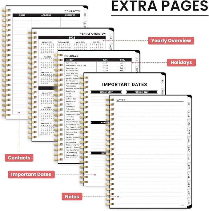 ZOTIA Planner 2026-2027 Weekly & Monthly Calendar Planner Jul 2026-Jun 2027