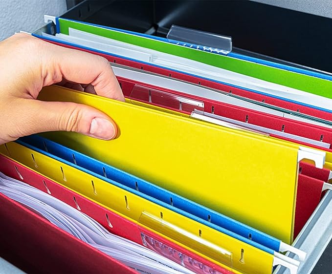 HERKKA Extra Capacity Hanging File Folders, 60 Pack Reinforced Letter Size Hanging Folders with Heavy Duty 2 Inch Expansion, Designed for Bulky Files, Medical Charts, Adjustable Tabs, Assorted Colors