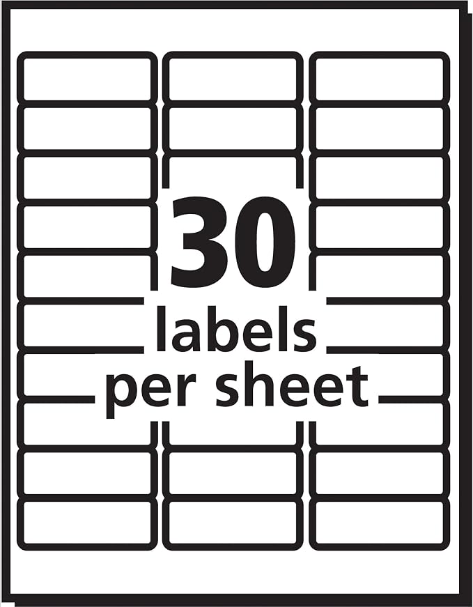 Avery® Easy Peel® Printable Address Labels, Sure Feed® Technology, Customizable Stickers, White, 3,000 Blank Mailing Labels, Great for Mailing, Shipping,& More (8460) 1" x 2-5/8" (Pack of 5)