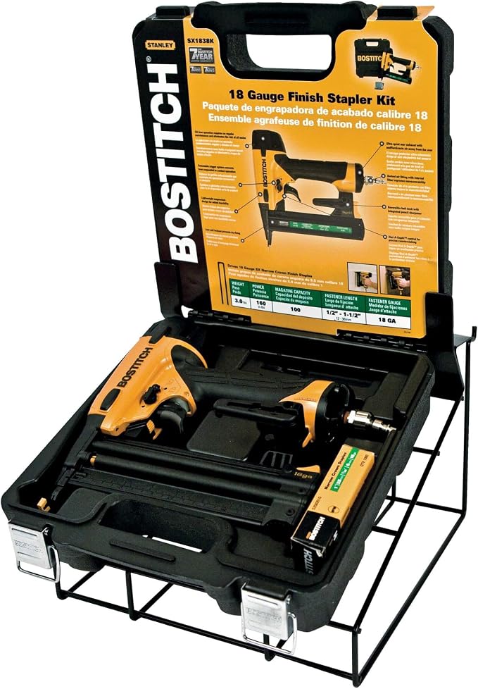 BOSTITCH 18 Gauge Narrow Crown Stapler Kit (SX1838K)