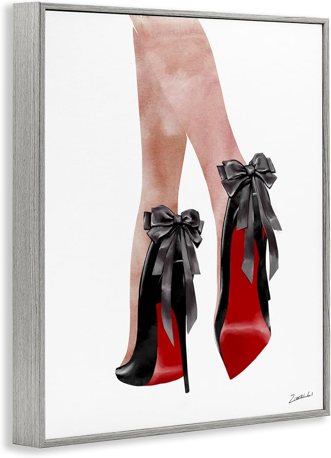Glam Fashion Bow Heels Still Life, 16 x 20 Inch Framed Giclée Print
