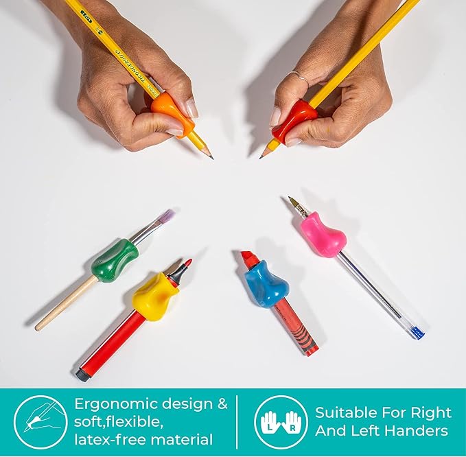 The Pencil Grip Neon, Universal Ergonomic Training Gripper for Righties and Lefties, 12 Count Assorted Colors (TPG-11312)
