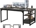 63 in Computer Desk with Drawer, 1" Thick Reversible Office Desk | Large Modern Writing Table with Storage Shelves, Heavy Duty Industrial Executive Desk for Home Bedroom Study Work