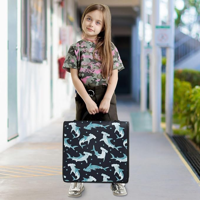 Hammerhead Shark Binder Bag 3 Ring Zipper with Handle Shoulder Strap | for School Work Office Organizer Storage Case