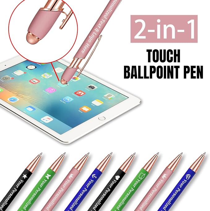 STREADVE 500 Personalized Custom Pens Engraved Writing Pen with Name Logo, Customized Promotional Items Stylus Pen Gifts for Women Realtor Birthday Wedding Business, Purple