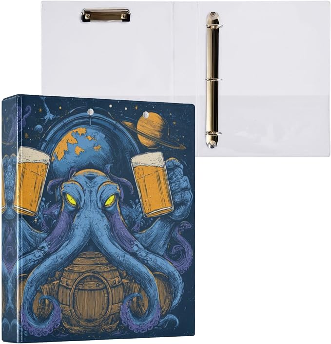 Blue Octopus 3 Ring Binders 1.5 Inch Three Ring Binders Versatile Binder for Work School Office Supply 1 Pack