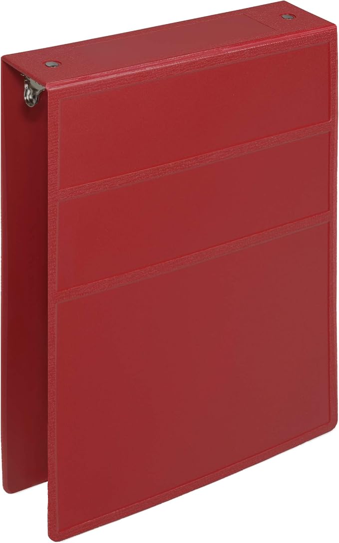 Carstens 2-Inch Heavy Duty 3-Ring Binder - Top Opening, Brick Red, Durable Plastic, Precision No-Gap Rings, Waterproof Cover, No Pockets, Holds 300 US Letter Sheets, BPA-Free, Made in USA (2878-3R)