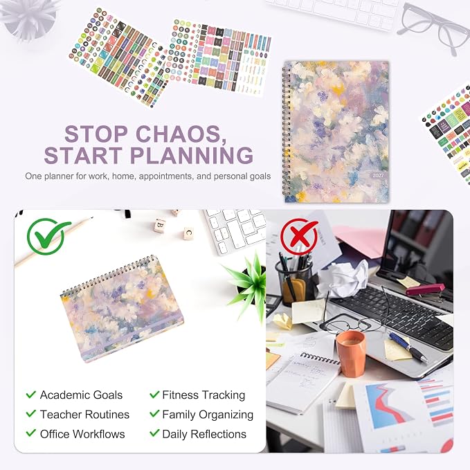 2027 Planner, Weekly and Monthly Calendar Planner Book, JAN 2027 - DEC 2027