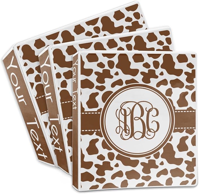 Personalized Cow Print 3-Ring Binder - 1 inch