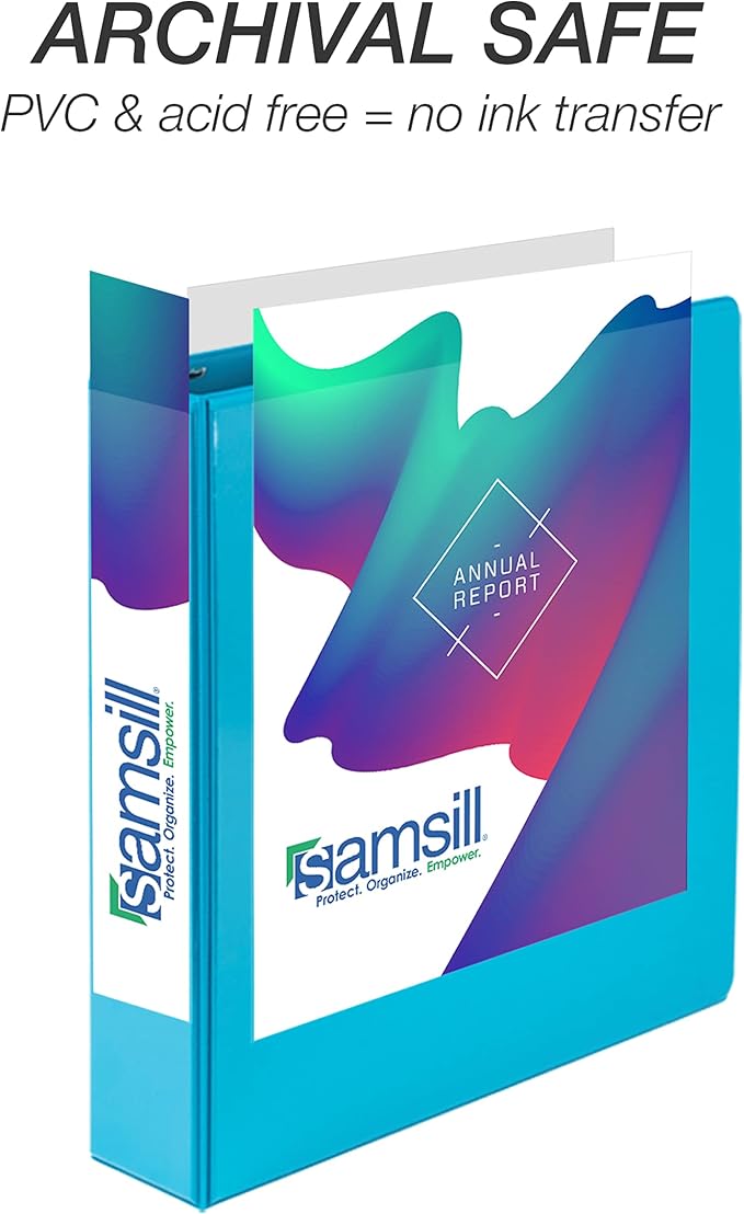 Samsill Durable 2 inch 3 Ring Binder, D Ring Binder, 100% Recycled Chipboard, Fashion Assortment, 4 Pack