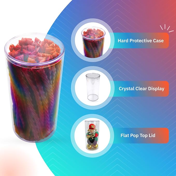 4-Pack Tall Round Clear Acrylic Display Boxes, 4.25x8.5in, BPA-Free | Tall 4.25" round x 8.5" clear display boxes for collectibles, vases, or party favors. BPA-free, made in USA.
