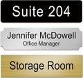 Custom Office Engraved Name Plate for Door or Wall Sign, Personalized Door Name Plate for Office with Adhesive, Laser Engraving, 10 Colors Available, 3 Styles (2" x 10")